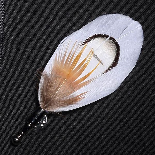 

джемгинс 100% перья брошь брошь лист мужчин и женщин ювелирные изделия галстука лук набор подарочной коробке высокое качество павлинью pin-к, Black;gray