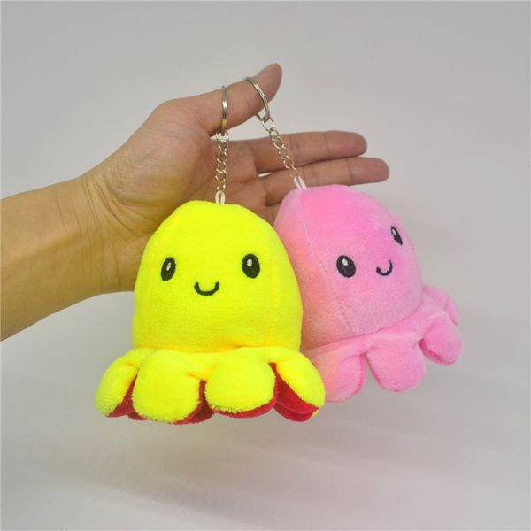 

cute reversible flip ocs stuffed plush doll toys animal cartoon key chain double-sided baby gift key holder rings party supplies gg12602, Red;brown