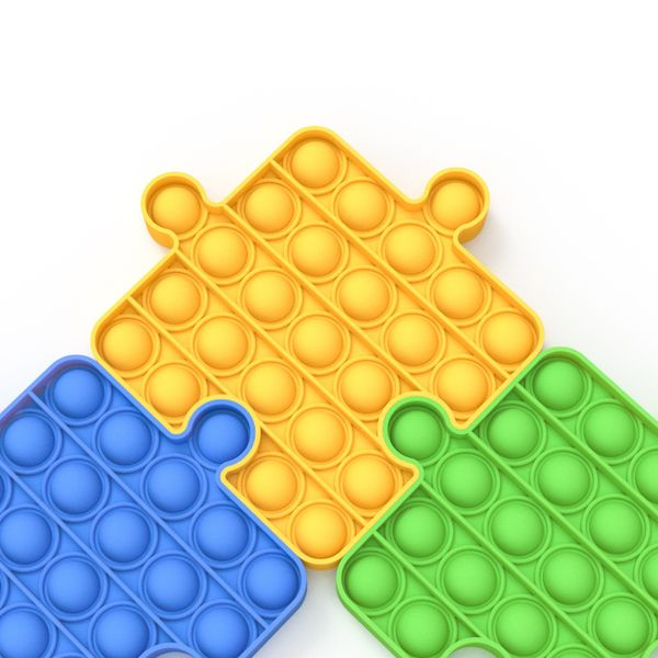 

building block push pop bubble fidget sensory toy autism special needs stress reliever multi shapes funny antistress toys 25pcs/dhl g20104