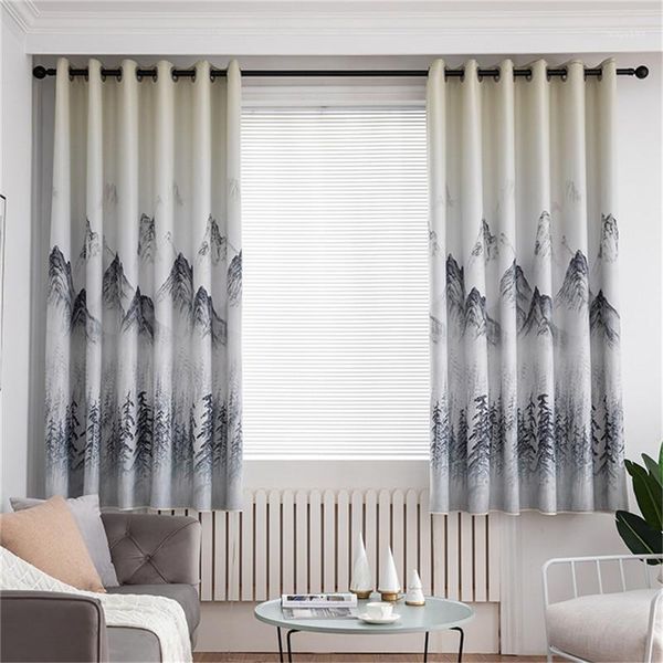 

curtain & drapes thick scenic painting kitchen curtains for living room bedroom decoration modern blackout1