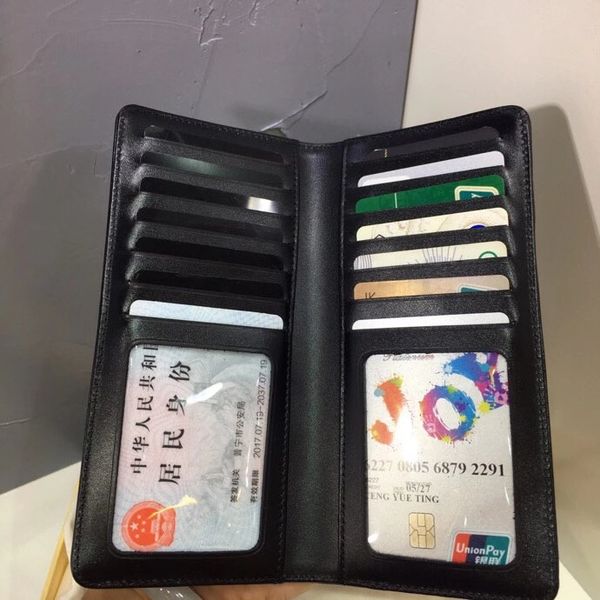 

black colors newsland boar cowhide genuine leather long bi-fold wallets men card holder gift box fashion gift bag, Red;black