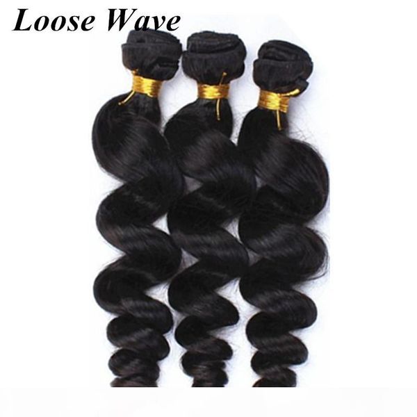 

virgin brazilian hair bundles human hair weaves 8-40inch loose wave unprocesssed virgin human hair extensions, Black;brown