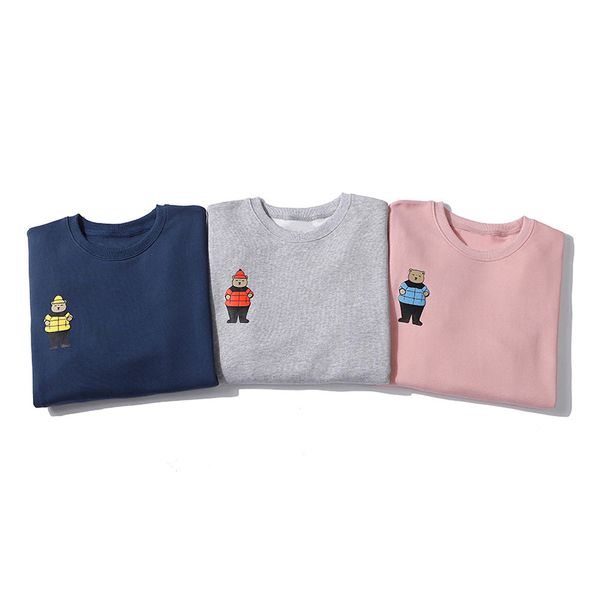 

men pullover sweatshirt new couple stitching loose hoodie fashion ladies round neck sweatshirt three color gray pink blue size m-xxl, Black