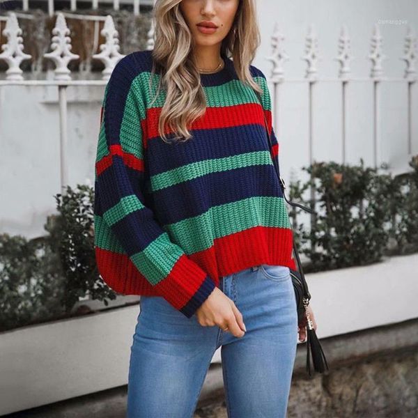 

female colorful striped hollow out knitted sweater pullover long sleeve casual sweaters autumn winter plus size jumper1, White;black