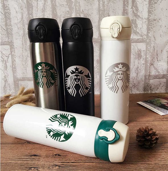 

starbucks stainless steel water bottle portable cups coffee water cup double wall insulated cars beer mugs coffee mug travel bottle 6 colors