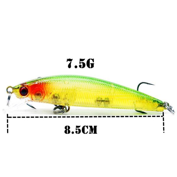 

1pcs laser lifelike minnow fishing lure 8.5cm 7.5g crankbait hard bait tight wobbler jerkbait trolling bass pike carp jllxpz
