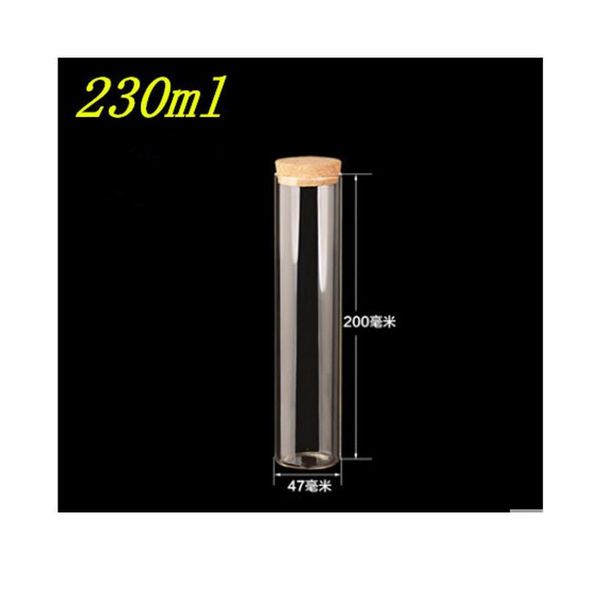 

47*200mm 230ml glass bottles vials jars test tube with cork ser empty glass transparent clear bottles bbycyu