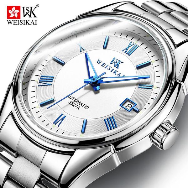 

weisikai men mechanical watch brand luxury matic watch sport stainless business waterproof watch men relogio masculino bbyfrh alice_bag, Silver