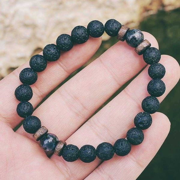 

lava natural moonstone bead tibetan buddha bracelet chakra stone diffuser bracelets men jewelry gift drop shipping, Golden;silver