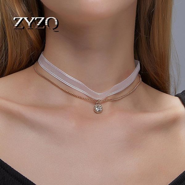 

zyzq sweet female necklace cubic zirconia o-chain layered necklace fashion party jewelry accessories for women, Silver