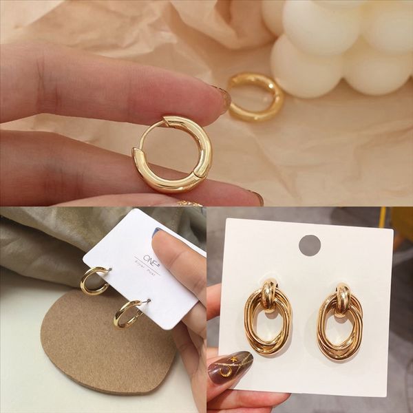 

zqdc fashion jewelry, stainless steel jewery, gold slope in geometric gold earrings display vintage earring d, Golden