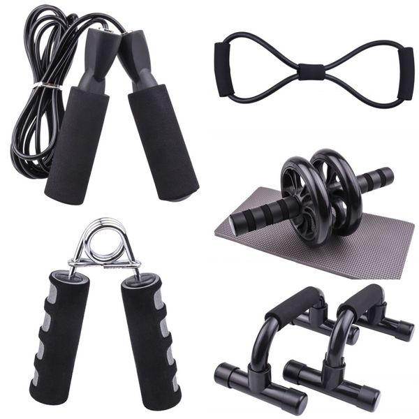 5 pcs fitness fornecimento pular cordas 8 caracteres corda de tensão push up stand movimento motion tits combinações domésticas negros 34yn l2