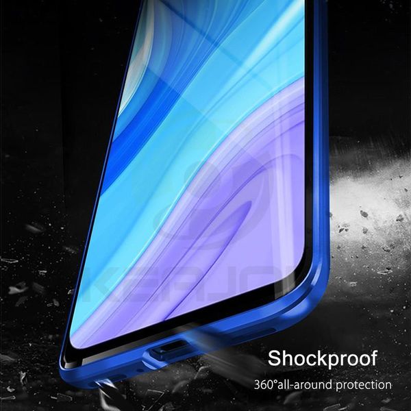 

magnetic case for huawei y9s case cover clear double side tempered glass shockproof hard bumper for huawei y9 s y9s mobile h jlldtx