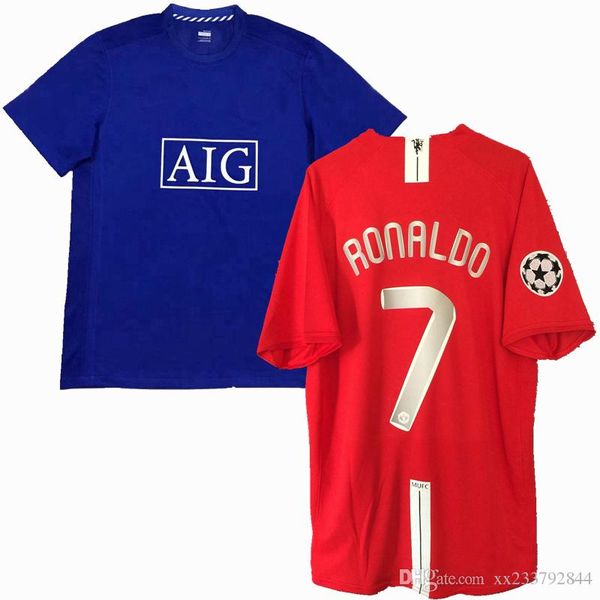 

retro classic 2007 2008 2009 soccer jerseys manchester rooney scholes giggs ronaldo 07/09 united retro football shirt, Black;yellow