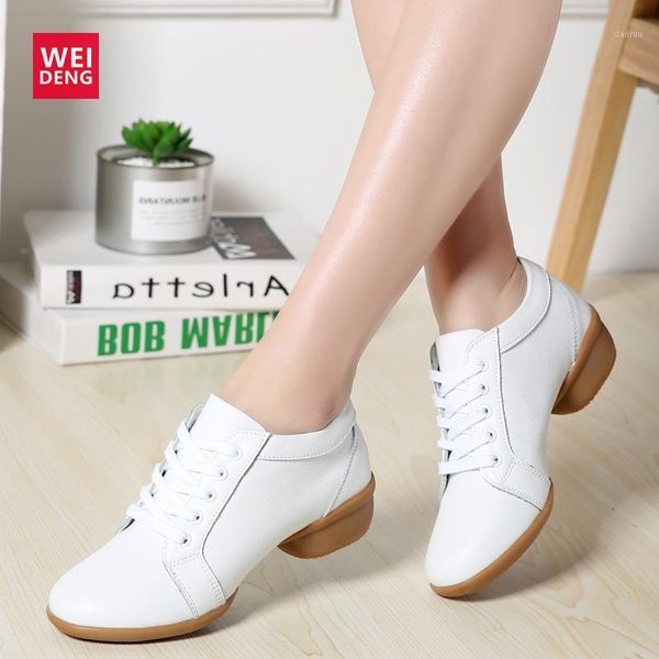 

boots weideng 2021 women leather boot lace up non slip platform casual ladies shoes breathable comfortable heels increased footwear1, Black