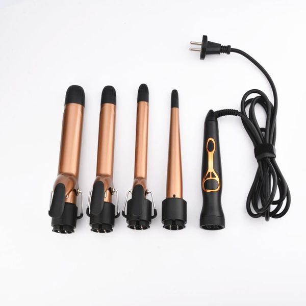 

new style liquid crystal hair curler replaceable plug four-in-one hair curler alloy does /40, Black