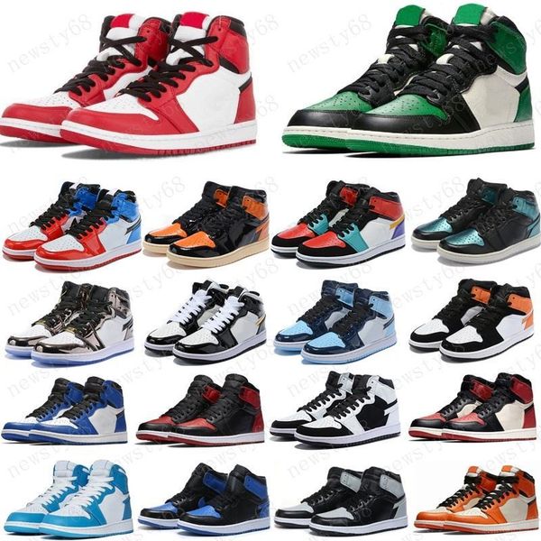 

2020 1 high og basketball shoes 1s royal black toe pine green black court purple white unc patent men women stylist sneakers trainers