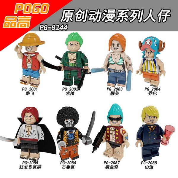 

one piece mini doll building blocks assembling model cartoon figures luffy chopper zoro nami sanji educational toys