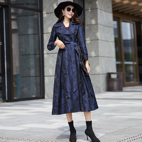 

women's fur & faux mrs. kuo middle and long windbreaker 2021 spring autumn high-end atmosphere mother foreign style coat, Black