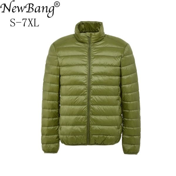 

newbang 6xl 7xl coat male ultra light down men stand collar winter windbreaker warm lightweight parka puffer jacket, Black
