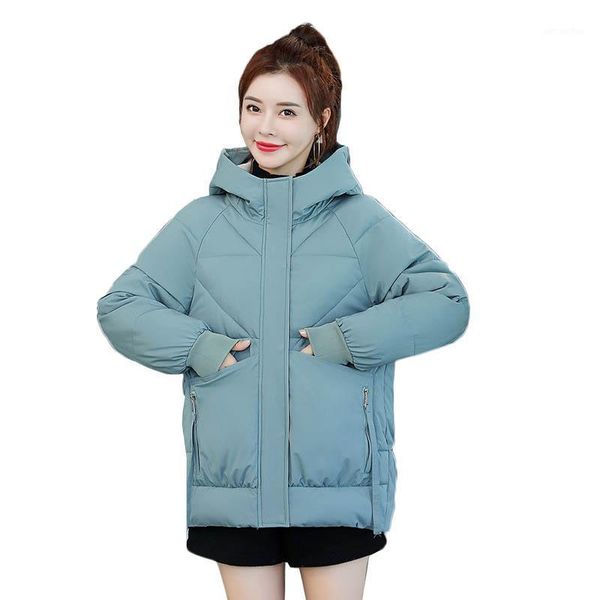 

winter women's parkas 2021 new korean loose female wadded jacket thicked warm down cotton coat gilrs jaqueta feminina h1521, Black