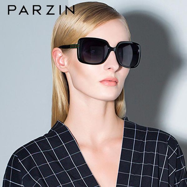 

PARZIN Polarized Sunglasses Women Vintage Oversized Sun Glasses For Female Ladies Shades Black 9257, White;black