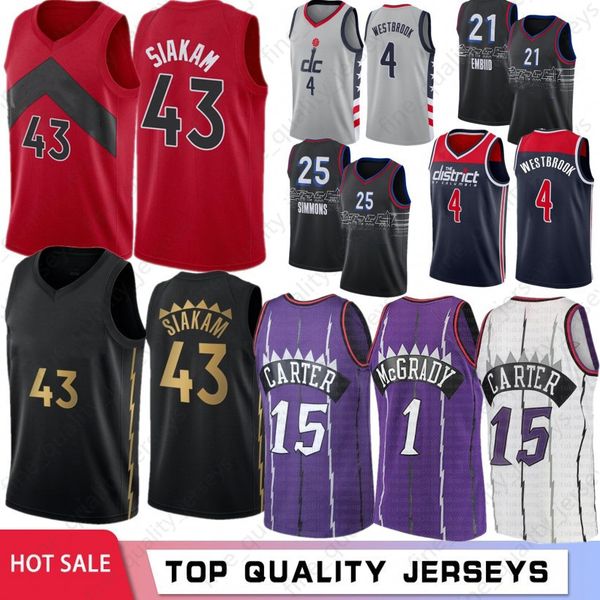 

pascal 43 siakam vince 15 carter mens basketball jerseys tracy 1 mcgrady joel 21 embiid retro mesh ben 25 simmons antetokounmpo s-xxl, Black;red
