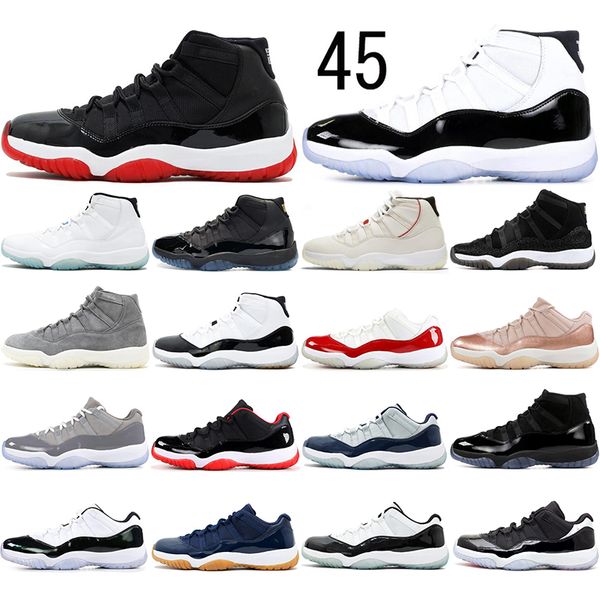 

with socks bred 11 11s basketball shoes concord 45 platinum tint cap and gown mens women gym red trainer sports sneakers 36-47