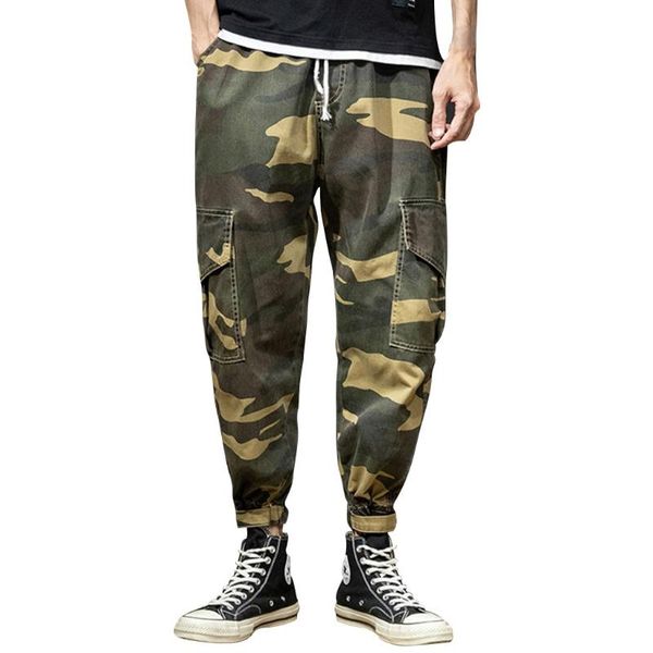 

feitong men's summer jeans new style leisure camouflage overalls fashion multi-pocket classic male denim jeans trousers#g25, Blue