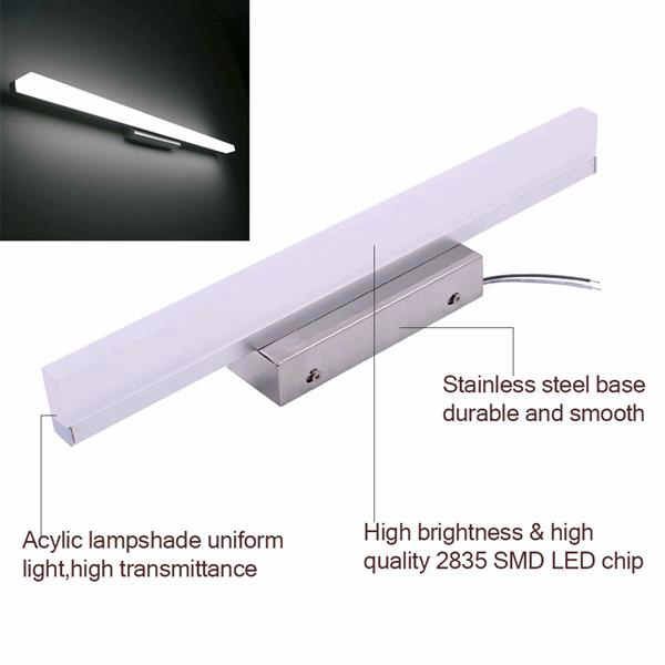 

new design 16w 120cm new and intelligent lamp bathroom light bar silver white light high brightness lights grade material lighting