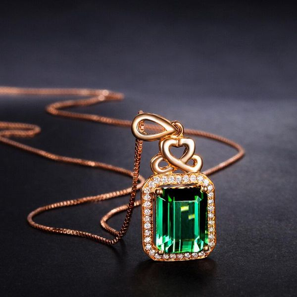 

elegant necklaces & pendants gold jewelry created emerald pendant necklace wedding for women gift fine jewelry, Silver
