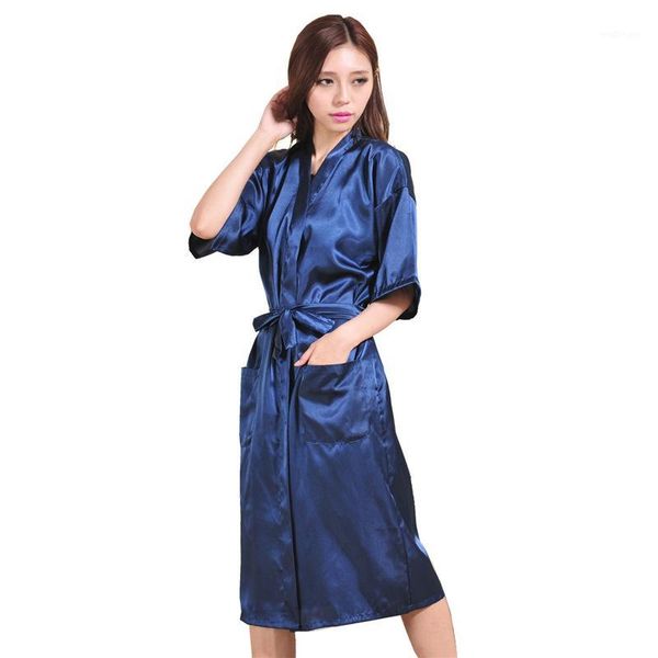 

2020 new fashion women satin robe underwear lounge pyjama sleepwear lady nightgowns1, Black;red