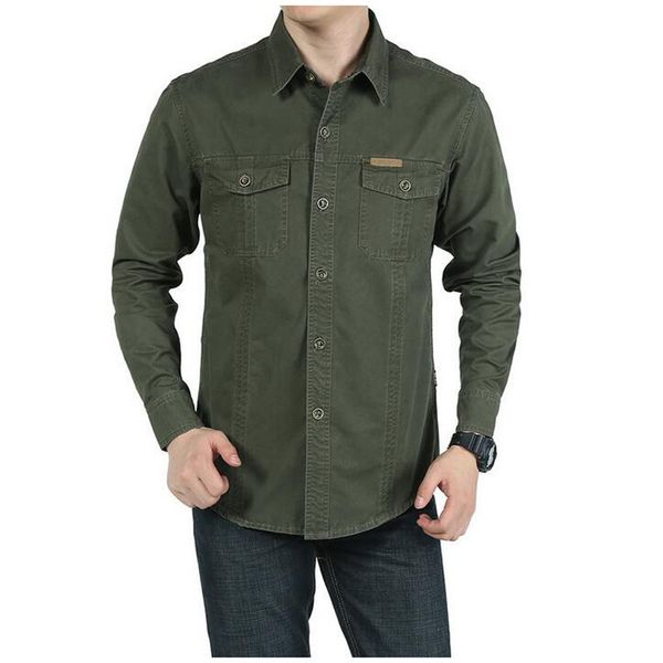 

2021 men's shirts of lazer loose cotton pure big man wear clothes green army size 5xl bdht, White