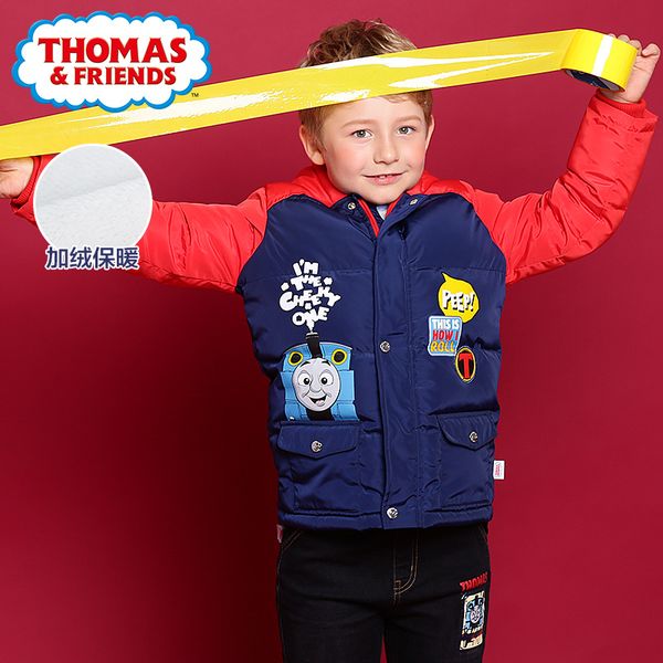 

full of 2 thomas boys autumn wear heavy coat children's down jacket, Blue;gray