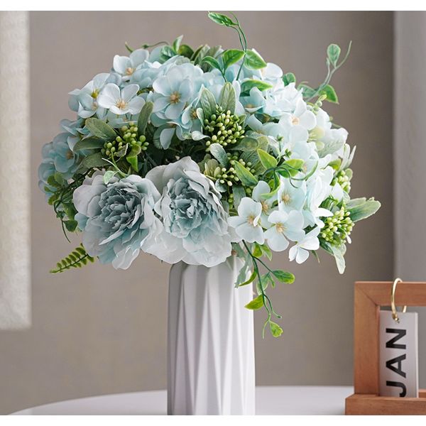 

white rose artificial flowers silk bouquet home wedding decor plastic fake flower table arrangement f bbywij