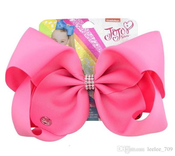 

jojo siwa 20cm large signature rainbow rhinestone bow with card and sequin baby girl children accessories fashion hair c