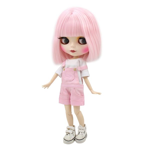 

icy factory blyth doll short pale pink hair matte face joint/normal body white skin 1/6 toy 30cm naked doll y200111