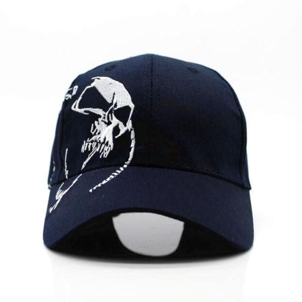 

100% cotton outdoor baseball cap skull embroidery snapback fashion sports hats for men & women cap, Blue;gray