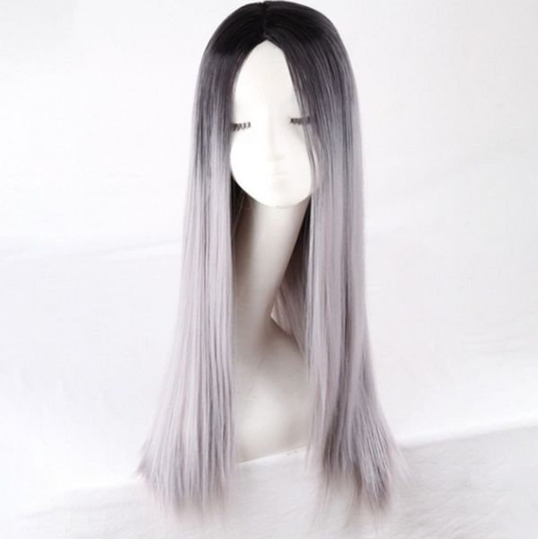 

new long straight hair, japanese hair dyed wig, popular selling in europe and the united states, chemical fiber mechanism wigs, Black
