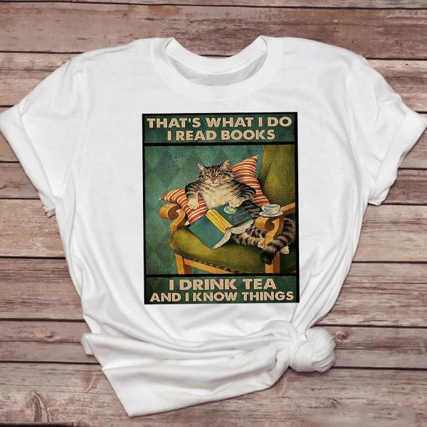 

women t-shirts cat cartoon spring season cute short sleeve 90s animal lady tshirt female ladies print graphic tee t-shirt, White