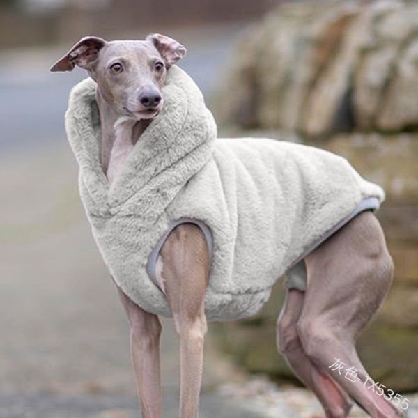 

pet dogs pure color clothes accessories winter high collar plush two feet keep warm dog clothing 2020 23by j2
