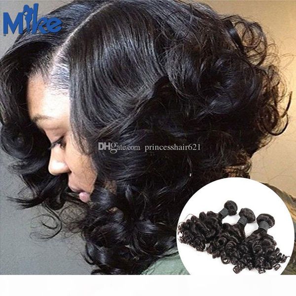 

mikehair перуанской индийский малазийские бразильский человек ткет волос 8-30inches надувных кудрявые бразильские завитые extensions волос, Black