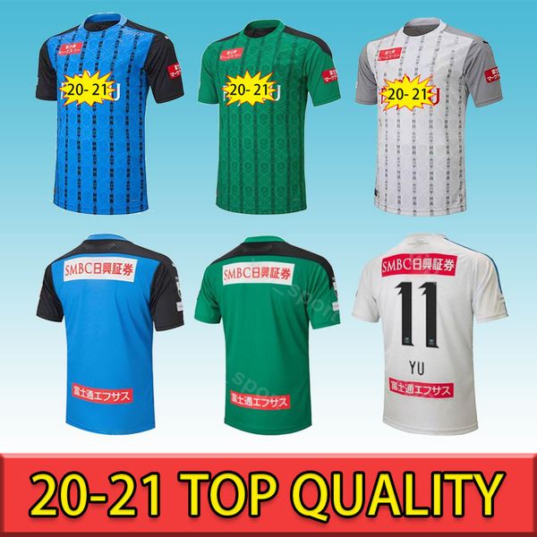 

2020 2021 kawasaki frontale soccer jersey j1 league uniform 20 21 yu kengo home blue away grey third green japan football shirt size s-xxl, Black;yellow