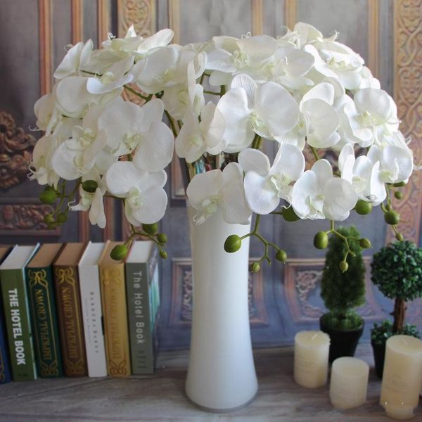 Elegante branco phalaenopsis borboleta orquídea flor 78cm / 30.71 