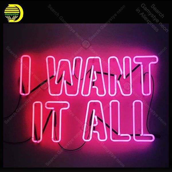 

neon sign for i want it all neon bulb sign bull handcraft real glass tube windows dropshipping neon bar lights home decor room