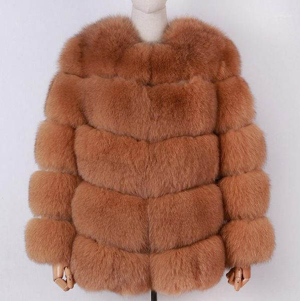 

yoloagain winter warm thick women real fur jacket ladies natural fur coat1, Black