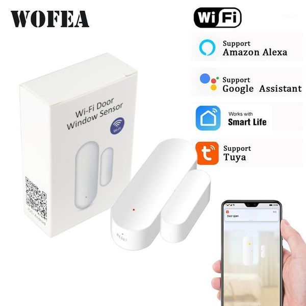 

tuya smart wifi door sensor open / close detector wifi app notification battery operated support alexa google home no need hub1