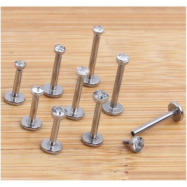

mix 6/8/10mm wholesales 60pcs/lot fashion stainless steel internally threaded lip piercing labret ring body sqcnze new_dhbest, Black