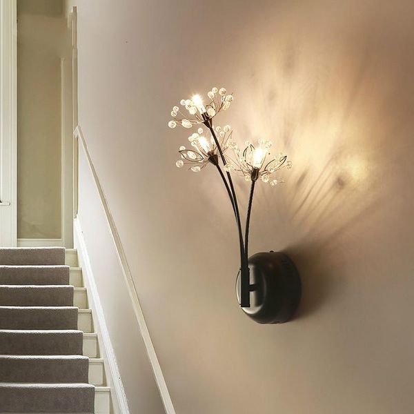

wall lamp large 3-light crystal dandelion indoor lighting for dressing room bedroom aisle stair g4 led sconce bathroom