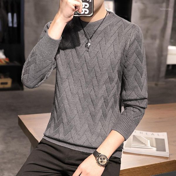 

warm sweater plaid long sleeve pullovers  l xl 2xl 3xl sweaters o-neck casual men gray brown white black red full standard wool1 men's